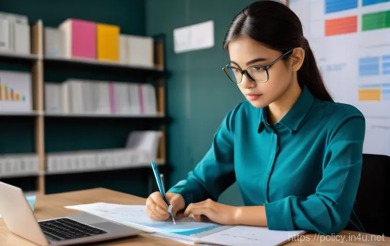 정책분석사 실기 시험 준비 전략 - **Prompt 1: Data Analysis and SPSS Mastery**
    A focused young adult, possibly a female student or...