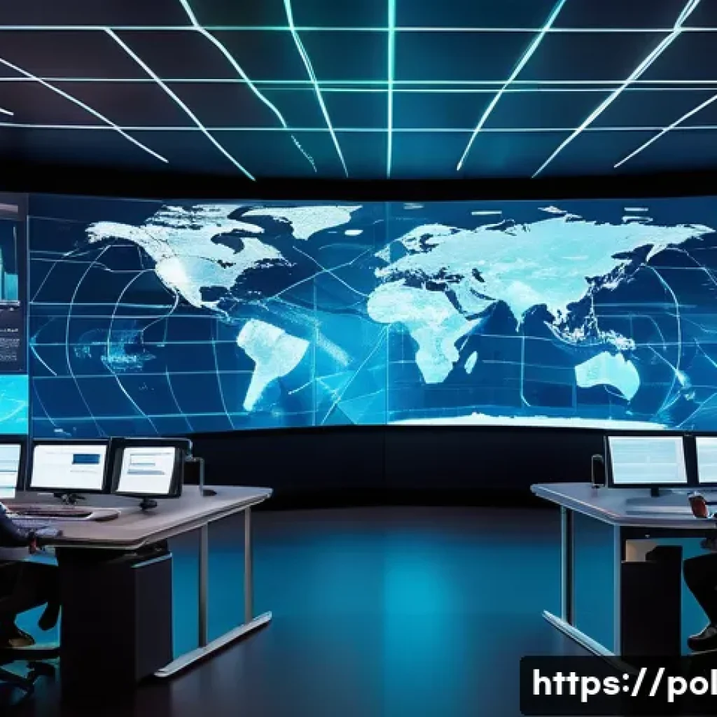 정책분석사와 공공 정책 연구의 최신 동향과 사례 - A futuristic government policy decision room with large digital screens displaying dynamic big data ...