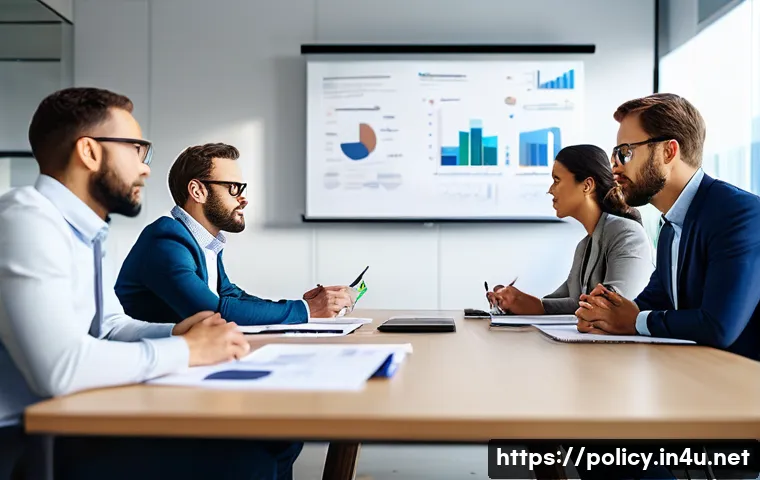 정책분석사 워크숍 참석 후기 - A professional workshop scene showing a diverse group of experts engaged in a small group discussion...