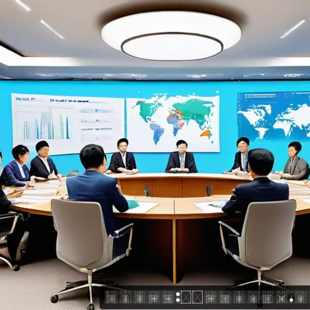 정책분석사와 정책 목표 설정 사례 연구 - A detailed illustration of a diverse group of stakeholders in a policy discussion setting, including...