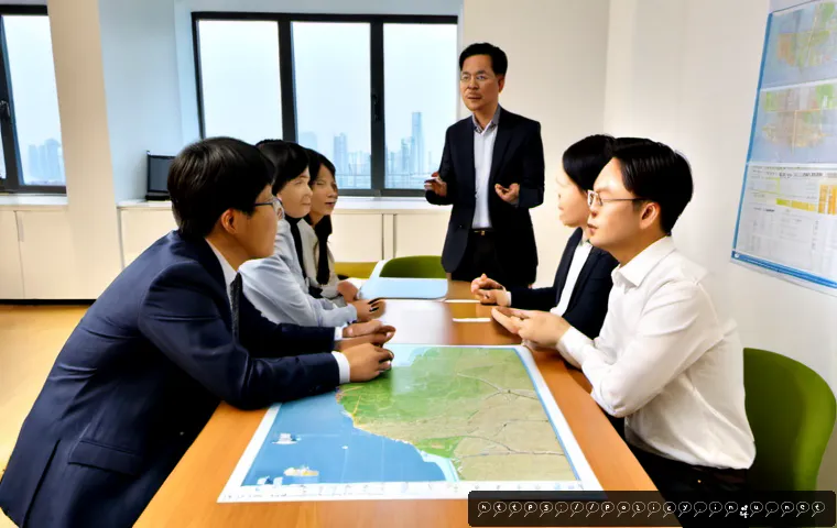 정책분석사와 정책 설계 사례와 성공 요인 - Photorealistic policy analyst team in a modern government innovation office, a diverse group of prof...